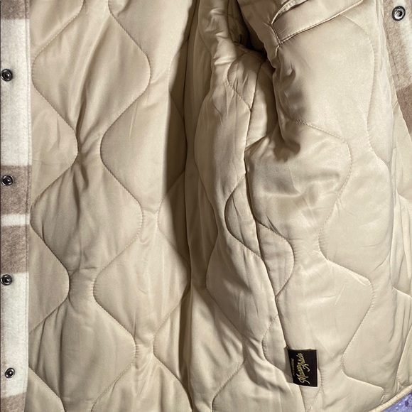 Maison Article Tan and White Full Zip Jacket Size Large - Picture 5 of 8